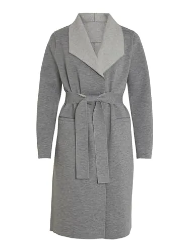 Vila Vijuice Coat - Noos - Eleganter offener Mantel mit Taillengürtel und zwei praktischen Seitentaschen. Ideal für stilvolle Outfits in der Übergangszeit. Material: 100% Polyester.