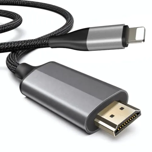 Lightning HDMI-Kabel für iPhone 14/13/12, 1080P HD-Adapter, 2 m, für TV-Streaming, YouTube-fähig (kein iPhone 16/15 oder Netflix)