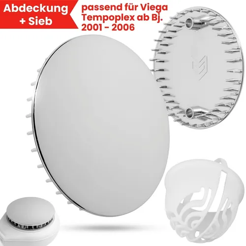 Abdeckhaube Haarfänger Set für Duschabfluss Ø 112 mm passend für Viega Tempoplex