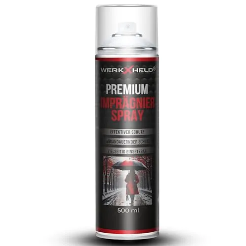 WerkXheld Imprägnierspray Universal 500ml – Wasserdichtes Schuhspray für Schuhe, Leder, Wildleder, Textilien & Outdoor | Imprägnierungsspray für Jacken, Zelte, Sofas & mehr