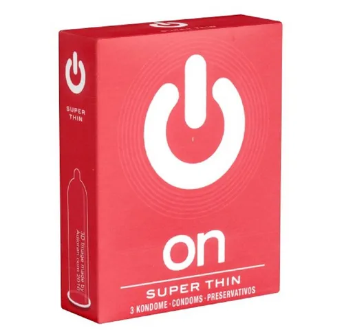 ON Condoms Kondome Super Thin Packung mit, 3 St., dünne Kondome für mehr Gefühl