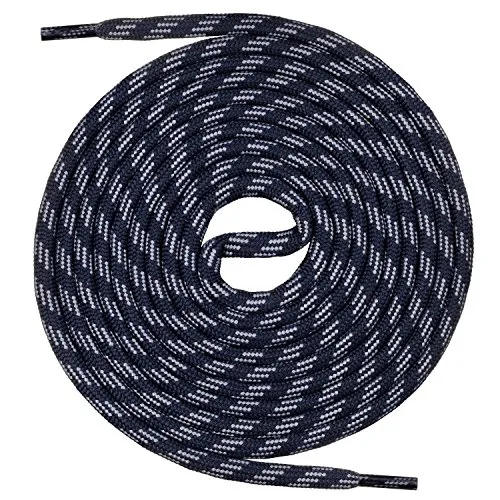 Mount Swiss runde Schnürsenkel für Wanderschuhe, Trekkingschuhe und Arbeitsschuhe - extra reißfest - ø 5 mm Farbe Dunkelblau-Grau-m3 Länge 220cm