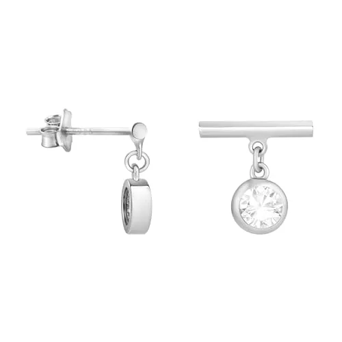 SOFIA MILANI Damen Ohrringe 925 Silber mit Zirkonia Steinen - Elegante Silber Ohrhänger mit funkelnden Zirkonia Steinen, ideal für jeden Anlass. Hochwertige Verarbeitung und nickelfrei, perfekt für Allergiker. Lieferung in edler Geschenkbox – ein ideales Geschenk für besondere Momente.