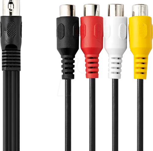 N CAGL20450BK02 - Audio Kabel, 5-pol DIN Stecker auf 4x Cinch Buchse, 0,2 m