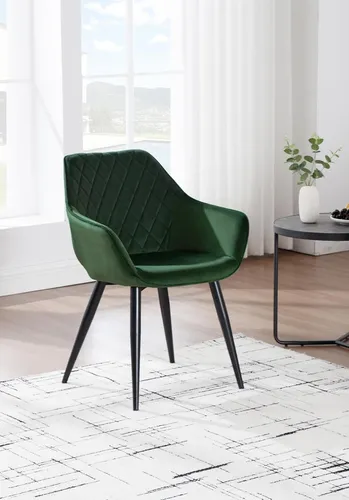 WOLTU Esszimmerstuhl mit Armlehnen – Bequemer Samtstuhl für Küche und Wohnzimmer - Esszimmerstuhl mit weichem Samtbezug und stabilen Metallbeinen, ideal für vielseitige Nutzung in Küche, Wohnzimmer oder Schlafzimmer. Ergonomisches Design für hohen Sitzkomfort.