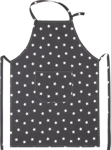KRACHT 100% Baumwolle Grillschürze Küchenschürze Sternchen 70x90 cm anthrazit