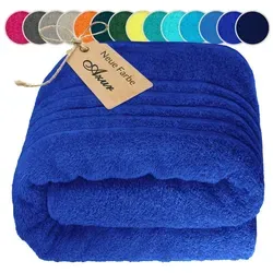 Lashuma großes Badehandtuch XXL 100x200 cm in blau von Lashuma