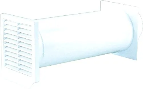 Quellmalz 1232005 Mauerkasten aus Kunststoff - Runder Mauerkasten mit Rückstauklappe, ideal für eine zuverlässige Belüftung in Unterputzdosen.