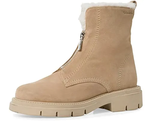 TAMARIS Damen 1-1-26927-39 Mode-Stiefel, Cream, 41 EU - Wanderschuhe mit elegantem Design, aus hochwertigem Leder und bequemem Reißverschluss, ideal für stilvolle Outdoor-Abenteuer.