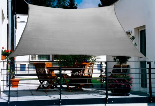Balkon-Sonnensegel Rechteck grau 140x270 cm