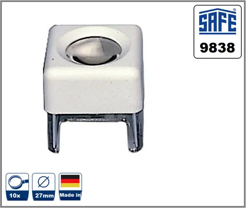 SAFE-9838-Standlupe-Lupe-transparenter-Standfuß 10x-fach-Linse 27 mm