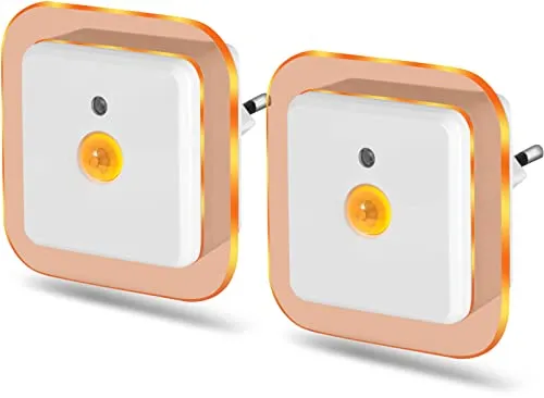 Northpoint LED Nachtlicht 2er-Set mit Dämmerungssensor - Bewegungsmelder für Innenräume, bietet blendfreies Bernsteinlicht (1500-1800K) und erkennt Bewegungen bis 3m, ideal für Schlafzimmer, Bad oder Flur.