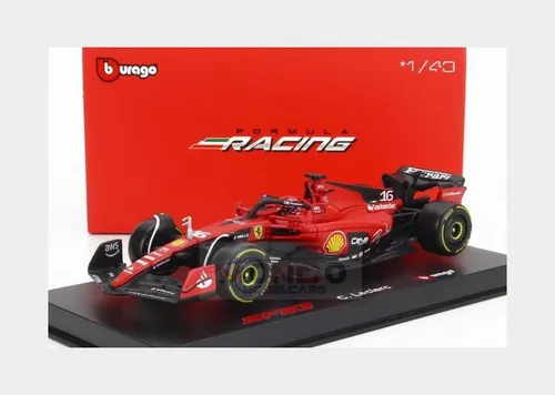 Bburago F1 Ferrari SF-23 #16 Leclerc Modellauto 1:43 - Modellfahrzeuge - Detailgetreues F1 Ferrari SF-23 Modell von Charles Leclerc, inklusive dekorativer Acryl-Sammler-Box, ideal für Sammler und Fans