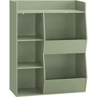 SoBuy Kinderregal in Grün – 5 offene Fächer für Spielzeug & Bücher - Praktisches Kinderregal aus Holzwerkstoff (80x104x34 cm) mit 5 offenen Fächern. Ideal für die Aufbewahrung von Spielzeug und Büchern. Sicher und modern – perfekt für jedes Kinderzimmer.