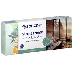 Spitzner Saunaaufguss-Set - Sinnesreise (6 x 30 ml) - Saunazubehör für ein entspannendes Saunaerlebnis, enthält 6 verschiedene Düfte für eine aromatische Sinnesreise.