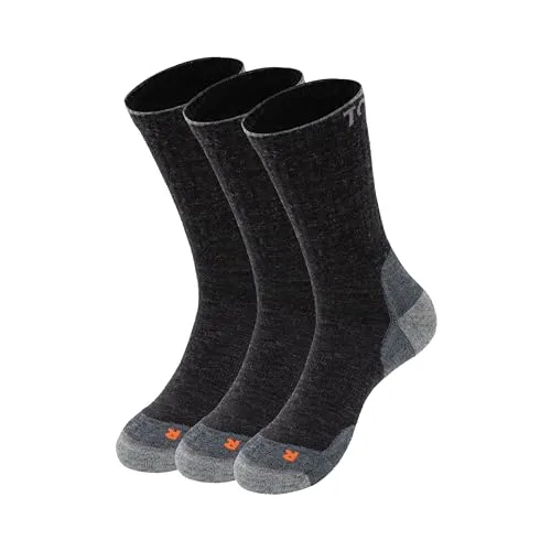 TOM FYFE Premium Merino Wandersocken Unisex Anthrazit 39-42 - 3 Paar - Vielseitige Wandersocken aus hochwertiger Merinowolle für optimalen Tragekomfort. Pflegeleicht, schnelltrocknend und ideal für Alltag, Sport und Reisen.