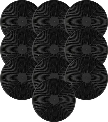 vhbw 10x Aktivkohlefilter kompatibel mit PKM 9040/60N, 6090U, 9040/60B, 8099 GIS Z, 8099 IS Z, 9004, 9040/60, 6090 Dunstabzugshaube - 17,5 cm