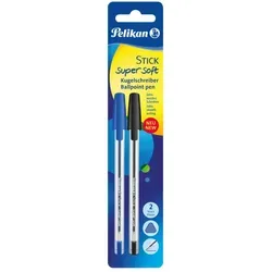 Pelikan Stick Kugelschreiber 804424 Super Soft Schwarz & Blau