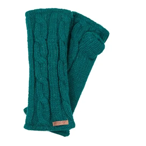 McRon Damen Gestrickte Pulswärmer Emily Petrol 7414