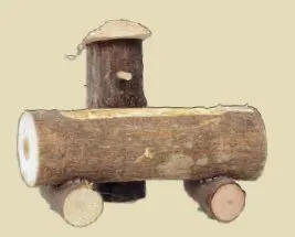 Krippenzubehör, Baumstammbrunnen, Länge 10cm, Holz