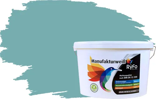RyFo Colors Wand- und Deckenfarbe Manufakturweiß Grüntöne 1 L - Premium-Dispersionsfarbe in stilvollen Grüntönen, ideal für Innenräume. Hohe Ergiebigkeit und erstklassige Deckkraft, perfekt für kreative Wohnakzente.