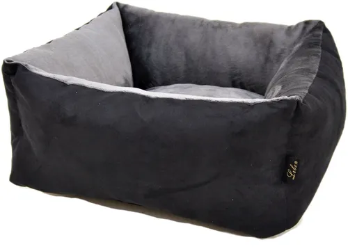LEBON Katzenbett Amelie 50x50x24cm - kuschelweiches Bett für Katzen und kleine Hunde, herausnehmbares Wendekissen und extra hoher Rand für Geborgenheit
