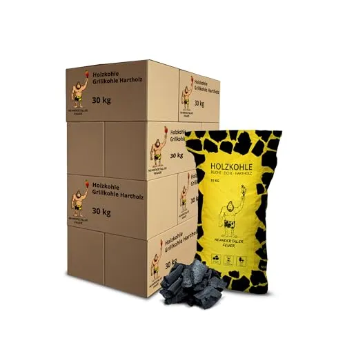 Neandertaler Buchen Grillkohle - 300 kg Premium BBQ Holzkohle für perfekten Grillgenuss - Hochwertige Buchenholz-Grillkohle mit großer Körnung für langanhaltende Hitze und wenig Asche. Ideal für Grill und Smoker, sorgt für intensives Aroma und ist perfekt für den professionellen Einsatz.