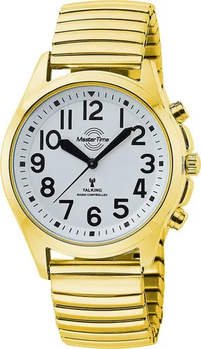 MASTER TIME Funkuhr Sprechende Goldfarben mit Zugband von MASTER TIME