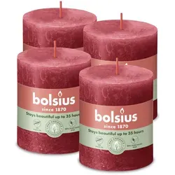 Rustik Stumpenkerzen 80/68 mm in rot von Bolsius