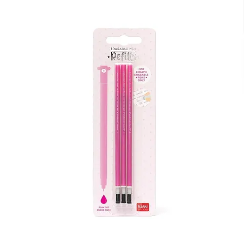 Legami Ersatzminen Pink für löschbare Gel Stifte - Erasable Pen 3er Nachfüllpack