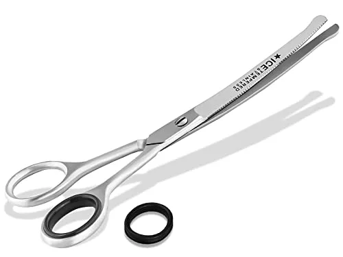 InstrumenteNrw Haustierpflege, Tierpflegeschere, gebogen, mit Mikrozähnen