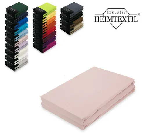 EXKLUSIV HEIMTEXTIL Doppelpack Jersey Premium Spannbettlaken - Spannbetttücher aus 100% Baumwolle, Öko-Tex zertifiziert, mit Rundumgummizug für perfekten Sitz und Pflegeleicht, ideal für Matratzen bis 25 cm Höhe.