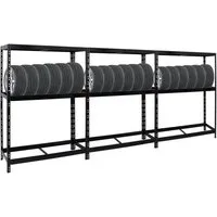 PROREGAL Mega Deal 3x Reifenregal Tiger - Platz für 36 Reifen - Stabiler Reifenregal Mega Deal TIGER von PROREGAL. Ideal zur Lagerung von bis zu 36 Reifen, mit verstellbaren Fachböden und einfachem Aufbau. Perfekt für Garage und Werkstatt!