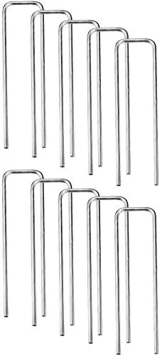 Meister Erdanker 10 x 2 cm - Metall verzinkt - 10 Stück im praktischen Set - Geeignet für Folien, Vliese & Netze - Zur einfachen Fixierung im Boden / Erdnägel für Gartenvlies / Bodenanker / FLOR78835