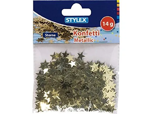 Konfetti Sterne Metallic in silber oder gold sortiert in gold von STYLEX