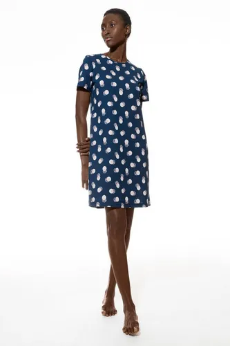 Mey Nachthemd SCRIBBLED DOTS Blau mit Farbigen Punkten - Nachtwäsche aus 100% Baumwolle im lässigen Design mit buntem Punkteprint. Bequem und knielang für entspannte Nächte.