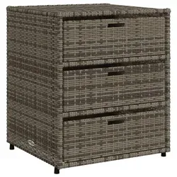 furnicato Gartenschrank Grau aus PE-Rattan, 55x69x59 cm