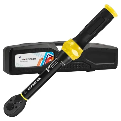 Uharbour Drehmomentschlüssel Fahrrad 3-25 Nm, 1/4 Drehmomentschlüssel Motorrad 0,1 Nm Mikroverstellung mit Sperre, ±3% Fehlergenauigkeit mit 72 Zähnen