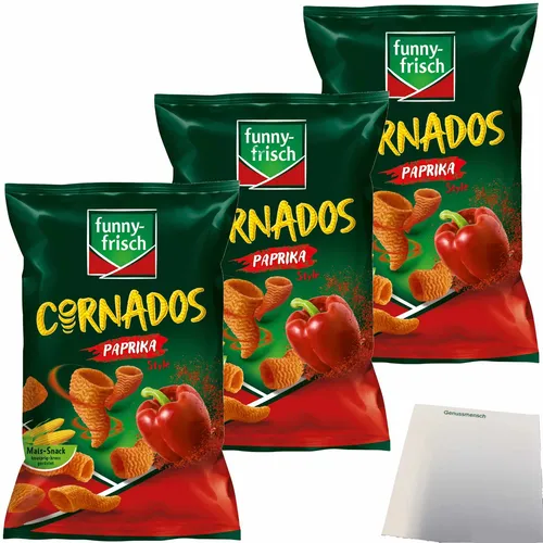 funny-frisch Cornados Paprika Style 3er Pack 3x80g Packung usy Block