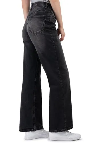 Sublevel Damen Jeans Wide Leg Lilly Black D85069BE62453B149NO-XL