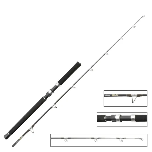Okuma SLX Boat 228cm 20-30lbs - Hochwertige Meeresrute - Angelruten für Hochseefischen, robust aus 24T Carbon für große Fische wie Thunfisch und Heilbutt, ausgestattet mit Anti Line Wrap Ringen und komfortablem EVA Griff.