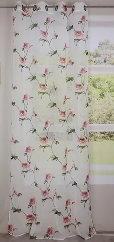 EXPERIENCE Vorhang Scheibengardine Ösenschal Rosen 140x245 cm transparent Polyester, Ösen, transparent