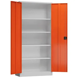 ClassiX Aktenschrank X-530354, abschließbar und robust - Hochschrank aus Metall, mit abschließbaren Türen und 4 höhenverstellbaren Fachböden für optimale Stauraumnutzung. Ideal für Büroorganisation und Sicherheit.