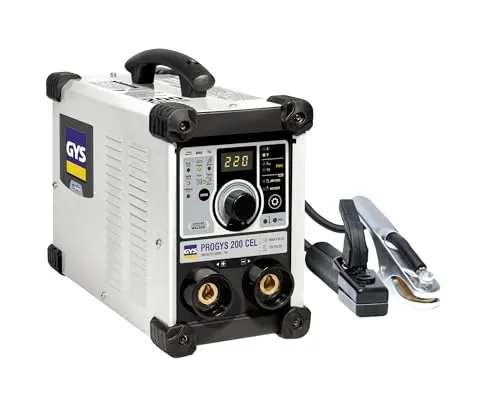 GYS, ProGYS 200 CEL, Schweißgerät mit überzogener Elektrode, 200 A, einphasig, 230 V (MMA), TIG DC, Lift & MMA, digital, Arc Force, Antiticking, Hot Start, mit Elektrodenhalter, Massekabel