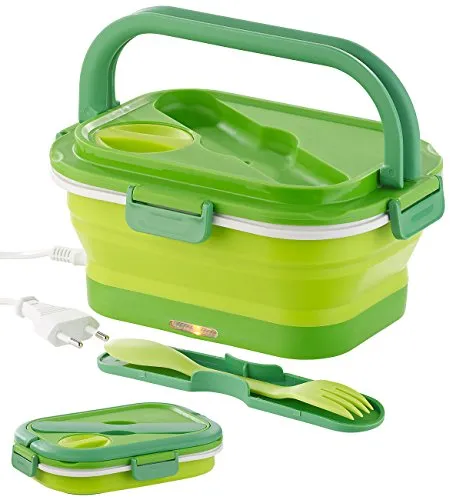 Rosenstein & Söhne Thermobox: Faltbare elektrische Lunchbox mit Besteck