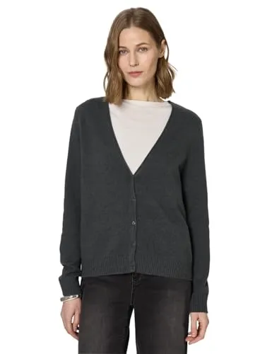 Street One Damen V-Neck Cardigan - Kuschelig und Stilvoll - Kuschelige Strickjacke mit V-Ausschnitt und Knopfleiste. Langarm mit Rippbündchen für ein angenehmes Tragegefühl. Ideal für lässige Outfits.