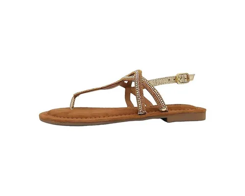 Lazamani LA33510 Damen Zehensteg Sandalen, EU 39 - Stylische Sandalen aus hochwertigem Leder und Textil, ideal für warme Tage und komfortable Spaziergänge.
