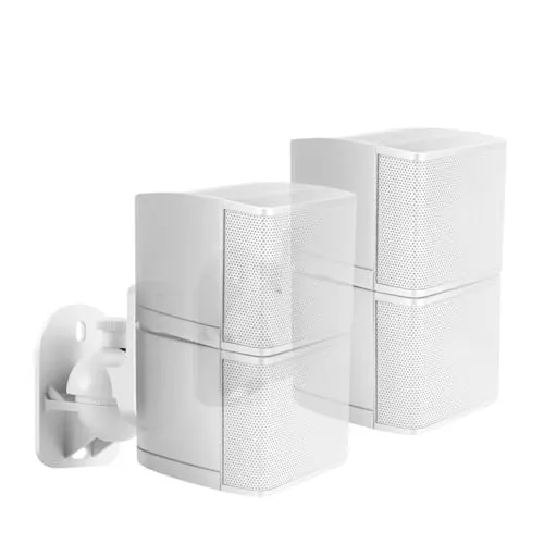 TNP Universelle Lautsprecher Wandhalterung, Lautsprecherhalterungen Satelliten Boxen Set, neigbare schwenkbare Wandmontage Halterung für Audio Wand Lautsprecher Heimkino, bis 5kg Weiß (1 Paar)