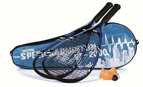 Vicfun Speed Badminton Set 2000 | Hochwertiges Badmintonset mit Schlägern und Bällen - Kategorie: Schläger, ideal für schnelle Spiele und Freizeitaktivitäten im Freien, inklusive Schlägern und Bällen für sofortigen Spielspaß.