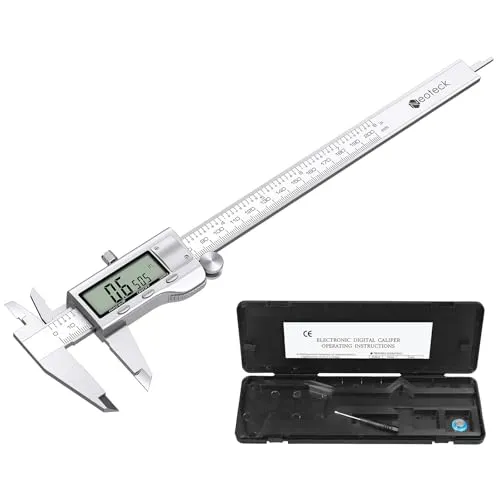 Neoteck Digital Messschieber 200 mm/8 Zoll Edelstahl elektronische Bremssättel Fraktionen/Zoll/metrische Konvertierung Messwerkzeug für Länge Breite Tiefe Innendurchmesser Außendurchmesser